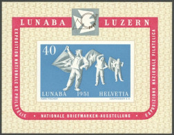 SCHWEIZ BUNDESPOST Bl. 14 **, 1951, Block LUNABA, Postfrisch, Pracht, Mi. 260.- - Sonstige & Ohne Zuordnung