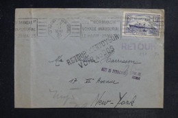 FRANCE - Oblitération Du Voyage Inaugural Du Paquebot Normandie Sur Enveloppe Du Havre En 1935 Pour New York - L 153235 - Maritieme Post