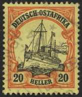 DEUTSCH-OSTAFRIKA 26 O, 1905, 20 H. Dkl`orange/braunschwarz Auf Hellgelb, Ohne Wz., Mit Teilabschlag KONDOA-IRANGI, Prac - German East Africa