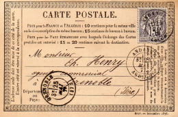 Ardèche - CPP Affr N° 77 Obl Tàd Type 18 Andance - 1877-1920: Semi Modern Period