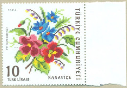 TURKEY 2023 MNH TEXTURED FABRIC CANVAS TEXTILE FLOWER HANDICRAFTS BIRDS - Unused Stamps