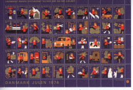 Danemark - 1974- Feuillet De 50  Vignettes Jul - Noel -   La Poste - Facteurs  -  Neufs** - MNH - Nuovi