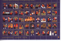 Danemarl - 1974- Feuillet De 50  Vignettes Jul - Noel -   La Poste - Facteurs  -  Neufs** - MNH - Ungebraucht