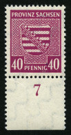 PROVINZ SACHSEN 84Xa **, 1945, 40 Pf. Dkl`lilarosa, Wz. 1X, Vom Unterrand, Pracht, Gepr. Schulz, Mi. 40.- - Other & Unclassified