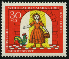 BUNDESREPUBLIK 540I **, 1967, 30 Pf. Wofa Mit Abart Einkerbung Im Rechten Oberarm Der Goldmarie, üblich Gezähnt Pracht,  - Ungebraucht