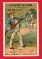 Calais, Biscuits Vendroux, Chromo Imp. Courbe-Rouzet CR2-1-3, Histoire D'un Homme Avec Paraplulie - Vendroux