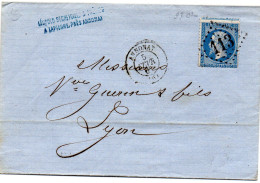 Ardèche - LSC Affr N° 22 Obl GC 113 - Tàd Type 15 Annonay - 1849-1876: Période Classique