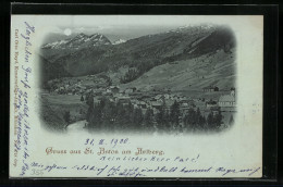 Mondschein-AK St. Anton Am Arlberg, Ortsansicht Aus Der Vogelschau  - Andere & Zonder Classificatie