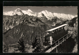 AK Interlaken-Harderkulm, Drahtseilbahn Mit Eiger, Mönch Und Jungfrau  - Andere & Zonder Classificatie