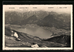 AK St. Wolfgang, Panorama Vom Schafberg Mit Bergbahn, Rettenkogel, Sparber Und Pleckwand  - Autres & Non Classés