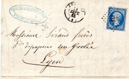 Ardèche - LAC Affr N° 22 Obl PCduGC 113 - Tàd Type 15 Annonay - 1849-1876: Période Classique