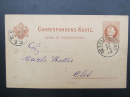 GANZSACHE Mezzolombardo - Cles Trentino Italia 1878 // D*58768 - Lettres & Documents