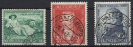 AMERIK. U. BRITISCHE ZONE 108-10 O, 1949, Goethe, Prachtsatz, Mi. 45.- - Autres & Non Classés