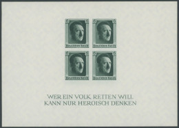 Dt. Reich Bl. 8 **, 1937, Block Hitler Ungezähnt, Postfrisch, Pracht, Mi. 220.- - Blocs