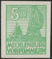 MECKLENBURG-VORPOMMERN 32xa **, 1946, 5 Pf. Smaragdgrün, Kreidepapier, Pracht, Gepr. Kramp, Mi. 24.- - Autres & Non Classés