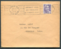 RC 27788 FRANCE 1953 RBV PARIS 109 RUE DE VIENNE / ABONNEZ VOUS AUX EMISSIONS DE TIMBRES POSTE LETTRE POUR GRENOBLE - Mechanical Postmarks (Advertisement)