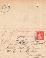 E767 Entier Postal Carte Lettre Fabrique De Bouchons Douai - Kartenbriefe