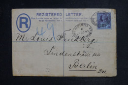 ROYAUME UNI - Entier Postal En Recommandé De Londres Pour L'Allemagne En 1890  - L 153244 - Postwaardestukken