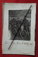 Carte Photo - Sergy -(Aisne) Le 28 Nov. 1914 -  ( Militaire, Bicyclette , Vélo , Uniforme ) - Other & Unclassified