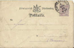WUTT GS 1882 - Postal  Stationery