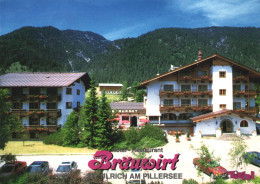 ST. ULRICH AM PILLERSEE, TIROL, ARCHITECTURE, MOUNTAIN, CARS, TERRACE, UMBRELLA, AUSTRIA, POSTCARD - St. Ulrich Am Pillersee