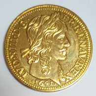 FRANCE - REPRODUCTION - LOUIS D'OR - LOUIS XIII - 1641 - CUIVRE DORÉ - SPL - 1791-1792 Constitution (An I)