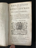 1738  Explication Des Livres Des Rois Et Des Paralipomenes, Vol. 1 Chez V Babuty - 1701-1800