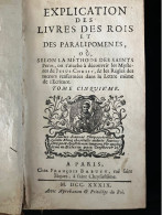 1738  Explication Des Livres Des Rois Et Des Paralipomenes, Vol. 5 Chez V Babuty - 1701-1800