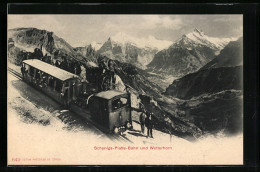 AK Blick Auf Die Schynige-Platte-Bergbahn Und Wetterhorn  - Other & Unclassified