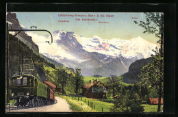 AK Lötschberg-Simplon-Bahn Und Gebirgspanorama Der Alpen  - Eisenbahnen