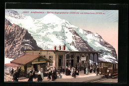 AK Eigergletscher, Bahnhof Der Jungfraubahn Mit Silberhorn  - Autres & Non Classés