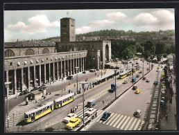 AK Stuttgart, Hauptbahnhof Mit Strassenbahn  - Stuttgart