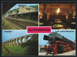 AK Altenbeken, Inneres Gaststätte, Bahnhof, Lok Vorm Museum  - Altenbeken