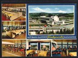 AK Rudolphstein B. Hof, Autobahn-Raststätte Frankenwald, Aussen- Und Innenansichten  - Autres & Non Classés