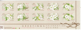2020 Japan Celebration Flowers Roses, Lilies GOLD   Complete Sheet Of 10 MNH @ BELOW FACE VALUE - Ongebruikt