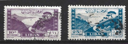 LIBAN. PA 20 & PA 23 De 1947-9 Oblitérés. Voiture Sur La Route De La Baie De Djounié. - Voitures