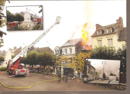 76 - Aumale - Spectaculaire  Incendie Place Des Marchés -   - (37 Eme Salon De La Carte Postale) - Aumale