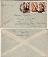 ARGENTINA 1948  AIRMAIL LETTER SENT FROM USHUAIA TO LUNEL - Covers & Documents