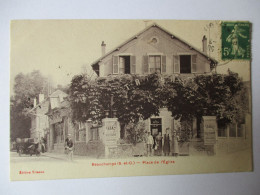 Cpa...Beauchamps...(S.-et-O.)...place De L'église...1915...animée...(hotel-restaurant Trianon...triporteur)... - Autres & Non Classés