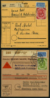 BUNDESREPUBLIK 137/8 BRIEF, 1954, 80 Und 90 Pf. Posthorn, Je Als Einzelfrankatur Auf Paketkarte, üblich Gezähnt Pracht - Storia Postale