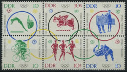 DDR 1039-44 **, 1964, Olympische Sommerspiele Im Sechserblock, Pracht, Mi. 26.- - Sonstige & Ohne Zuordnung