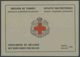 BELGIEN MH I **, 1953, 2 Fr. Rotes Kreuz Im Markenheftchen, Oberer Heftchenblatttext In Französisch, Pracht, Mi. 80.- - Autres & Non Classés