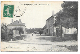 Cpa...Mesgrigny...(aube)...avenue De La Gare...1916...animée... - Sonstige & Ohne Zuordnung