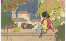 Illustrateur CASTELLI - Romance Au Balcon - Enfants - Cachet De La Poste 1931 - Castelli