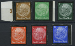 Dt. Reich 548-53 **, 1934, Hindenburg-Trauer, Prachtsatz, Mi. 150.- - Ongebruikt