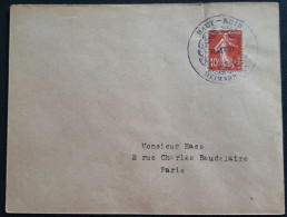 Alsace Enveloppe  HAUT RHIN MAIRIE HEIMSBRUNN  A L Arrière De L Enveloppe Cachet Paris Le 4/8/15 - WW I