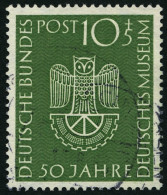 BUNDESREPUBLIK 163 O, 1953, 10 Pf. Museum, Pracht, Mi. 32.- - Oblitérés