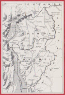 Carte Du Ruanda Et Du Burundi. Larousse 1960. - Historical Documents