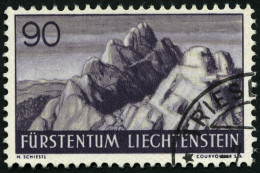 LIECHTENSTEIN 166 O, 1938, 90 Rp. Schwarzgrauviolett/lebhaftgraugelb, Pracht, Mi. 50.- - Other & Unclassified