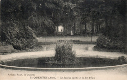 - 02 - St-QUENTIN (Aisne) - Le Jardin Public Et Le Jet D'Eau - Scan Verso - - Saint Quentin